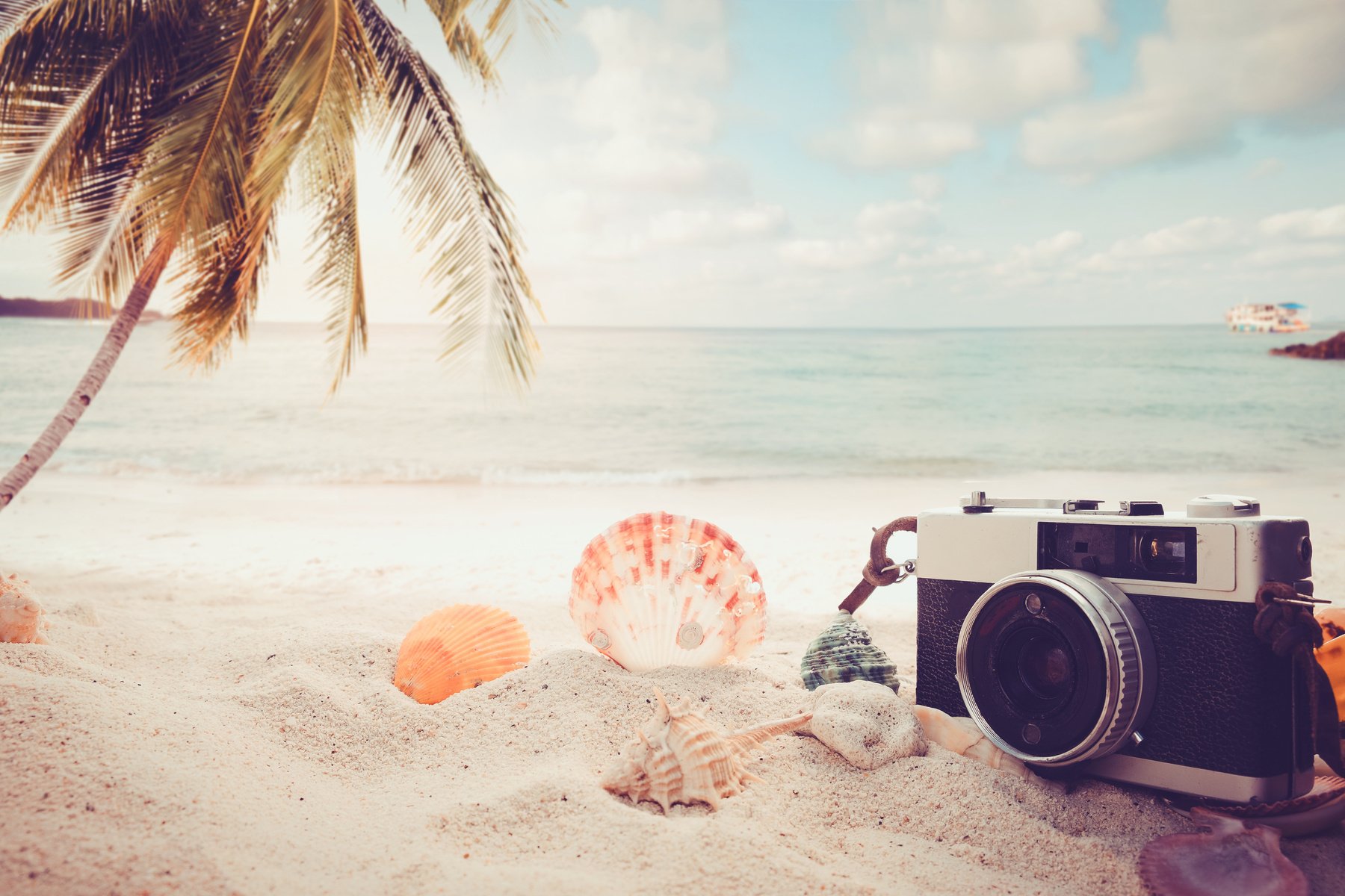 Vintage summer beach background